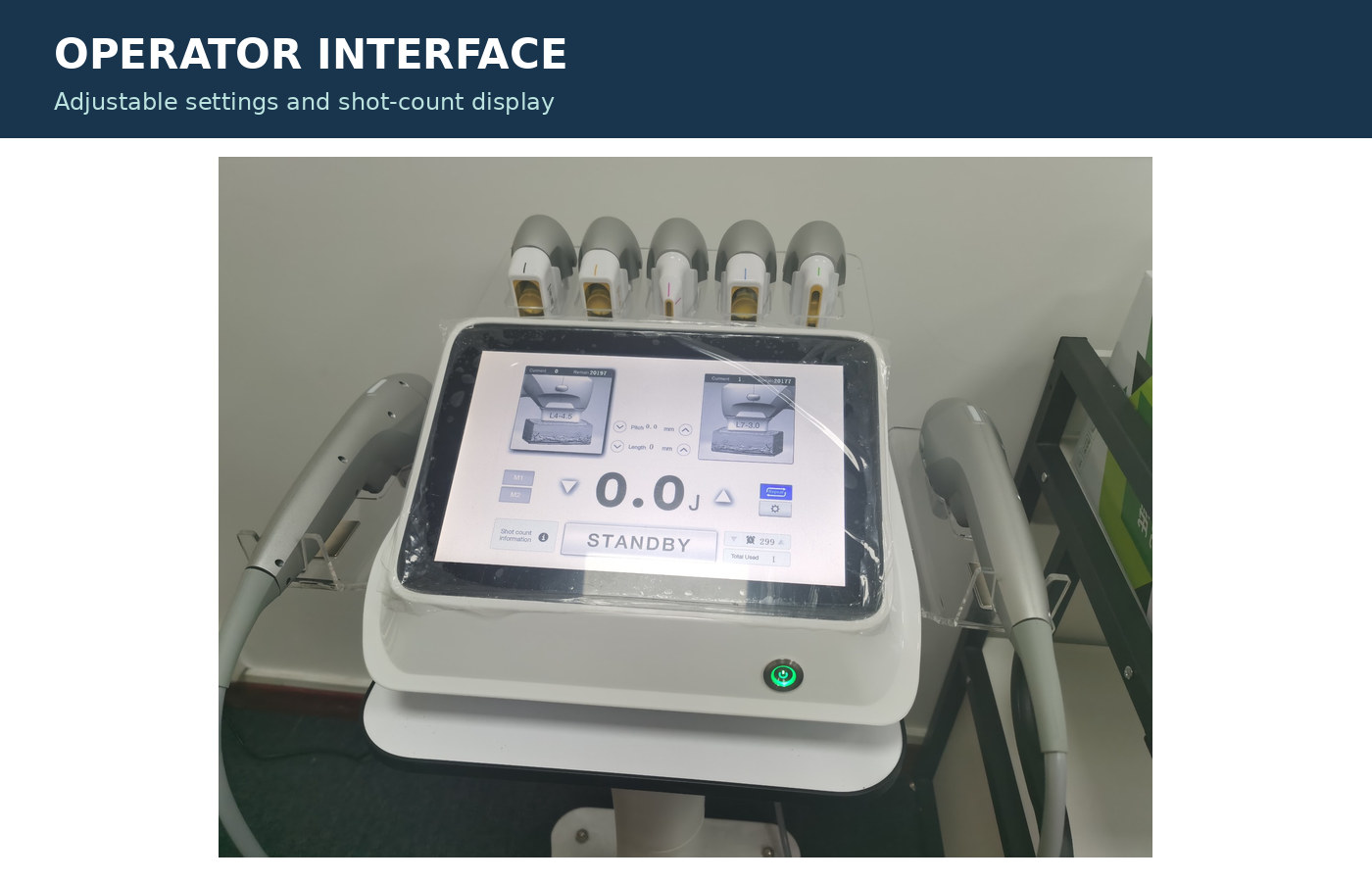 7D HIFU desktop machine with touchscreen and two handpieces 7D HIFU desktop machine with touchscreen and two handpieces